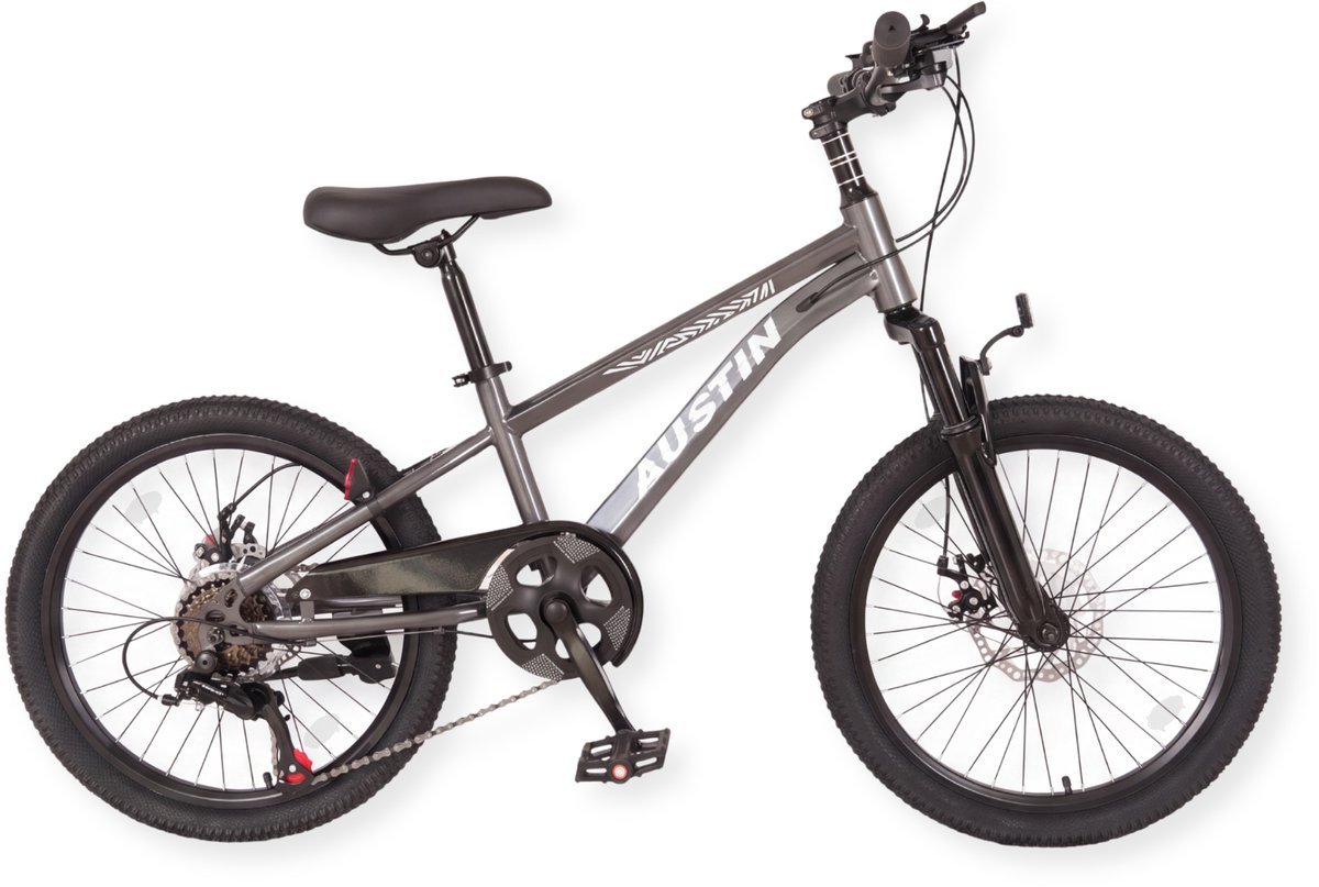 Buxibo - Fiets Austin - Kinder Mountainbike - Stalen Frame - 20 Inch - Grijs