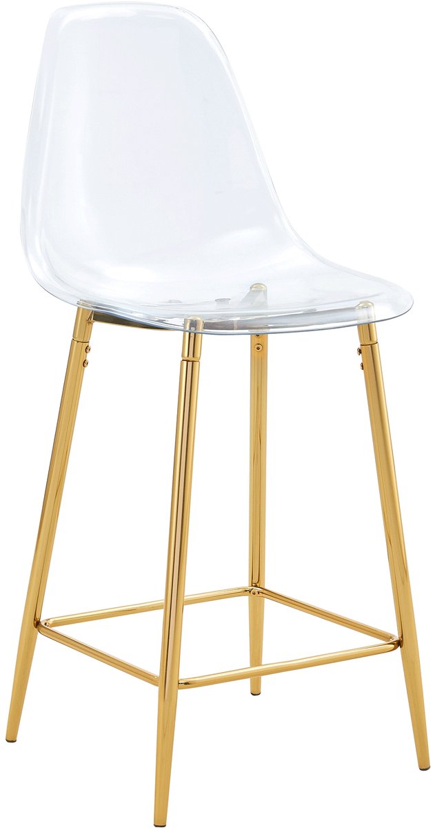 REDOM Barkrukken Set Van 4 - Met Voetensteun - Modern - Keuken Of Bar - Kunststof En Metaal - Goud