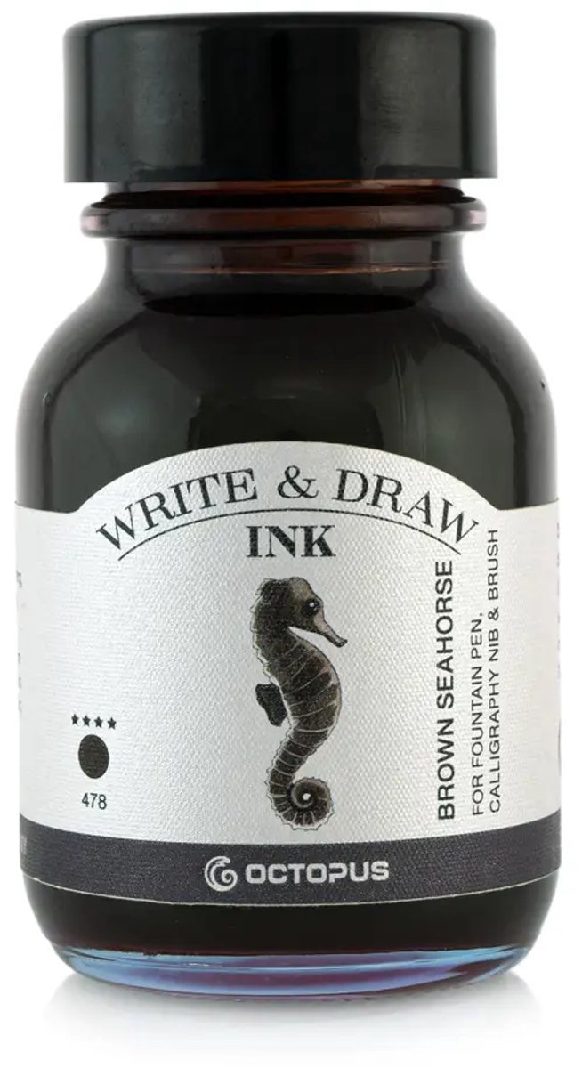 Octopus Schrijf- en Tekeninkt, 50 ml Brown Seahorse