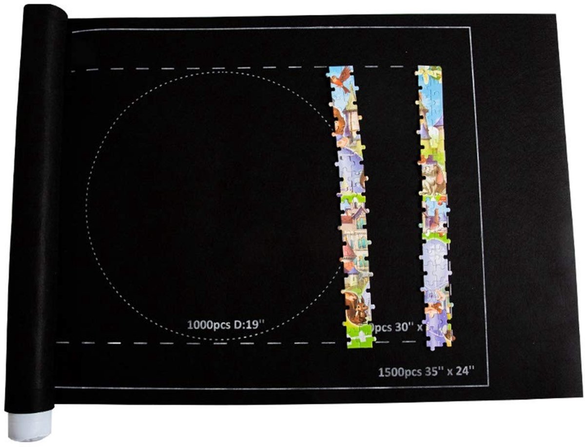VLEMICO- Puzzelmat 3000 stukjes - Oprolbare Opbergmat - Vilt - Waterdicht - Draagbaar - 66 x 117 cm - Puzzelopbergmat