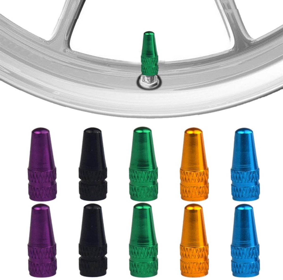 VLEMICO- Fietsventielen 10 Stuks - Ventieldoppen Fiets - Antislip Bescherming - Hoogwaardig Plastic - Vervanging en Bescherming