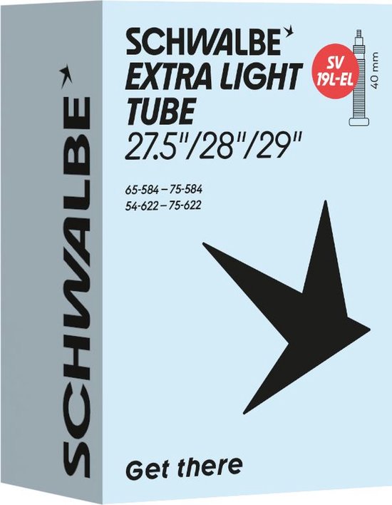 Schwalbe Binnenband SV19F - 27.5+/29/29+ inch - 54/75-622 - 40 mm - Frans / Presta / Sclaverand - Butyl rubber - Zwart van Schwalbe — afbeelding 3