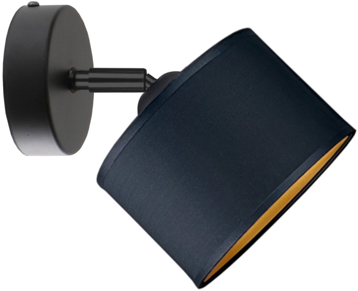KETER LIGHTING FLOW BLACK Wandlamp 1xE27 – Zwart Metaal & Zwarte Stoffen Lampenkap