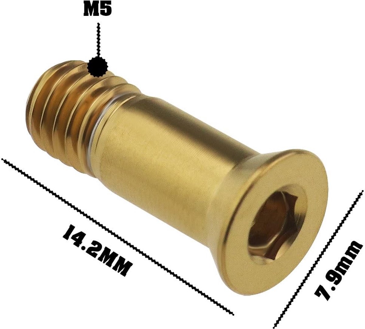 Dailygoods- Bevestigingsschroeven Titaniumlegering - 2 Stuks - M5 x 14,2 mm - Achterderailleur - Lichtgewicht - Waterdicht - Lange levensduur - Fietsschroeven