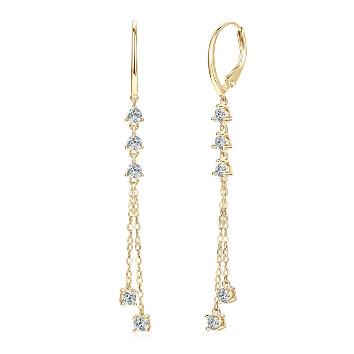 Titanix oorbellen Dames – 1 karaat moissanite met GRA-certificaat (Diamant Alternatief)– 925 sterling zilver,18k goudverguld