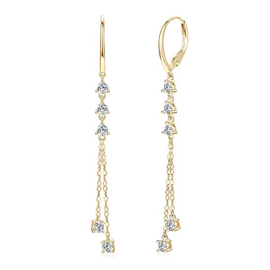 Titanix oorbellen Dames – 1 karaat moissanite met GRA-certificaat (Diamant Alternatief)– 925 sterling zilver,18k goudverguld