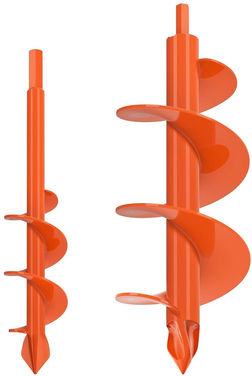2 Stuks Auger Boor Set voor Tuin, 23x4cm & 31x10cm, Ideaal voor Planten, Graven en Post Holes, Geschikt voor 10mm Hexaansluiting