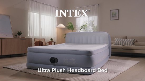 Intex Plush Headboard Luchtbed met ingebouwde pomp - 236 x 152 x 46 cm