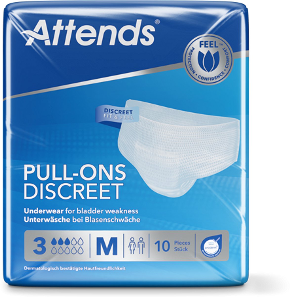 ATTENDS Pull-Ons Discreent Underwear 3 Medium - 1 pak van 10 stuks