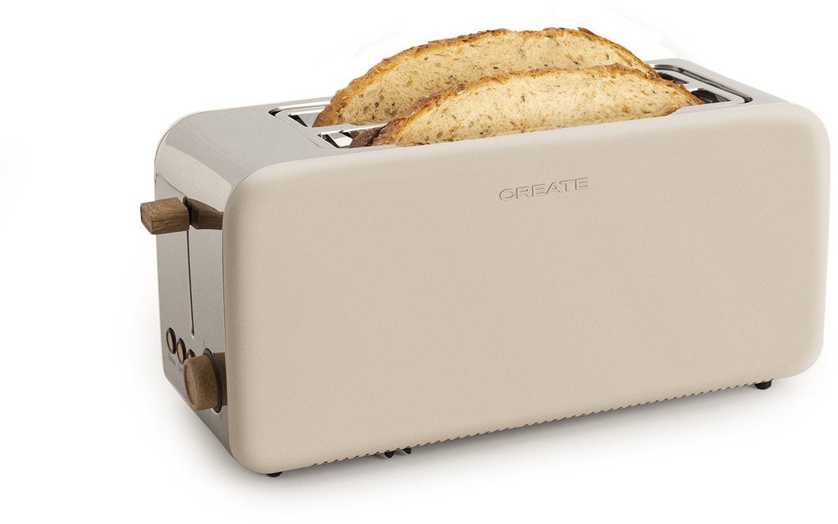 CREATE - Sleuven Broodrooster - Voor Brede Plakken - 1500W - TOAST RETRO XL