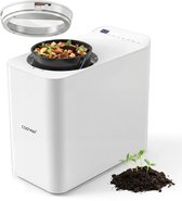 COSTWAY Elektrische compostbak 3 l, geurloze keukencompostbak met bedieningspaneel, kijkvenster en 5 standen, compostbak, zet 90% van het voedselafval om in mest, keukenafvalverwerker voor thuis