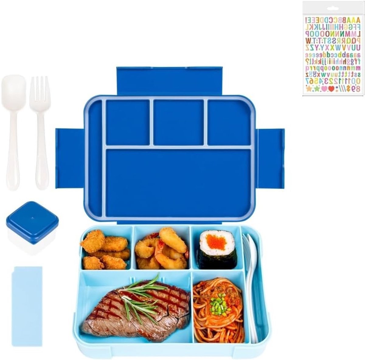 Lunchbox voor Kinderen met Compartimenten - Lekvrije Snackdoos Ideaal voor School, Kleuterschool en Uitjes - Perfect voor Gezonde Maaltijden en Tussendoortjes