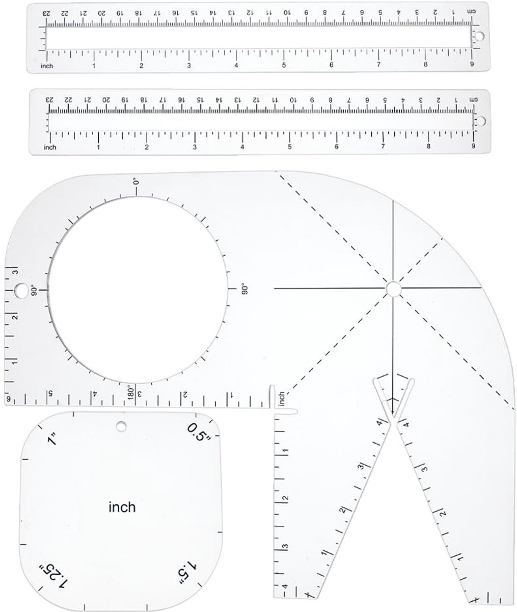 Dailygoods- Sjablonen 4 Stuks Set - Acryl Sjablonen - Naaien Gereedschap - Boxy Bag Sjabloon - Liniaal 280 x 229 mm - Voor Beginners - Naaisjablonen