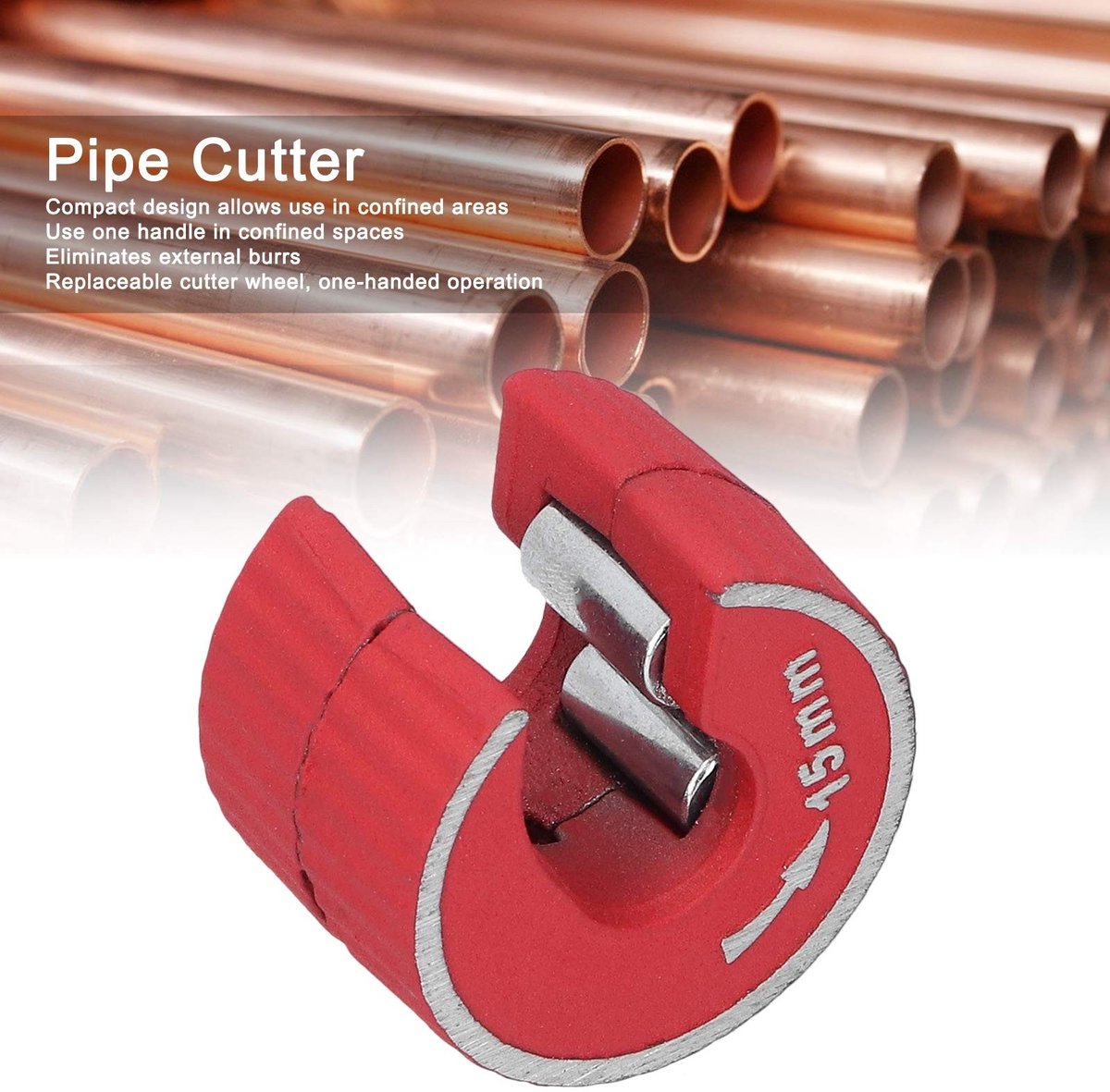 Dailygoods- Pijpsnijder 15 mm - Antislipfunctie - Zinklegering - Koperen/Aluminium Buizensnijder - Snijgereedschap - Comfortabel in gebruik thumbnail 4