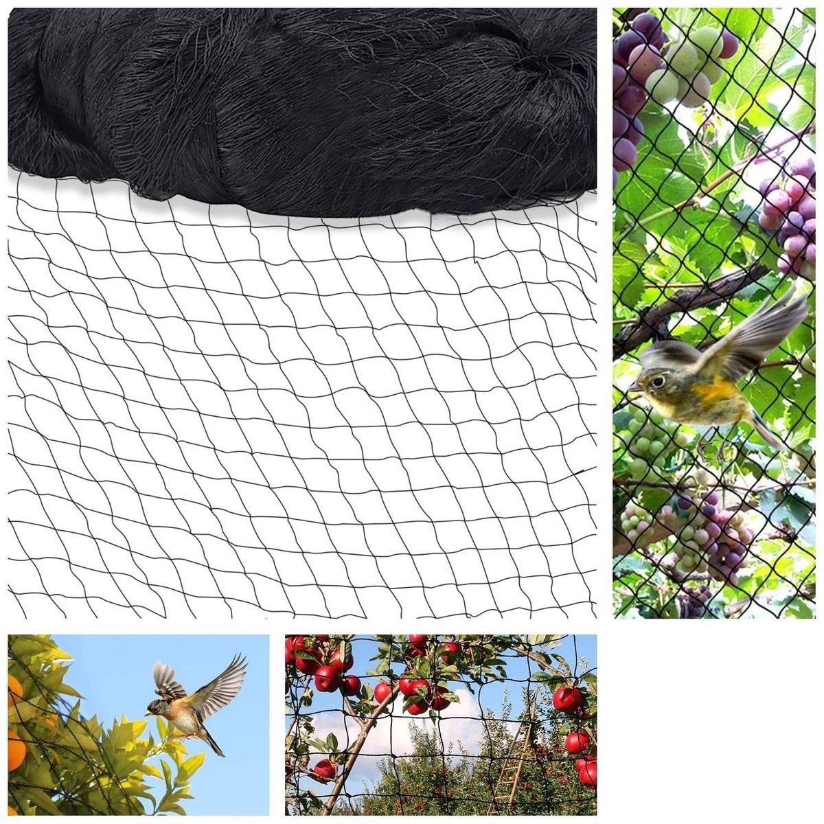 Dailygoods- Vogelbeschermingsnet 15 m x 15 m - Vogelnet - Plantennet - Vijvernet - Tuinnet - Duurzaam nylon met maaswijdte 5 x 5 cm