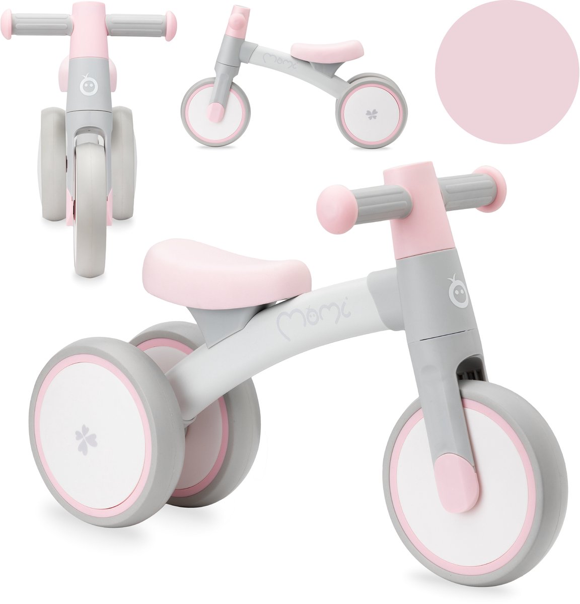 MoMi Tedi - Loopfiets - Balance Bike - Geschikt vanaf 1 jaar - Lichtgewicht Aluminium - Roze