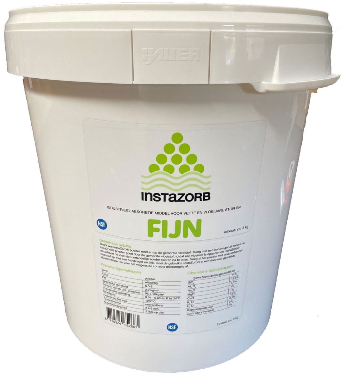 INSTAZORB Absorptiekorrels 30 liter EMMER - 3kg