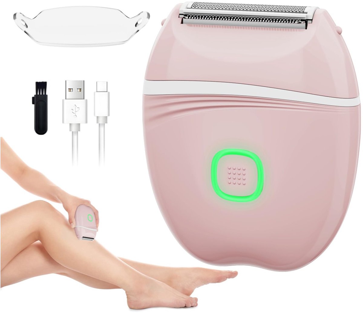 Ontharingsapparaat - Elektrisch scheerapparaat voor vrouwen - Oplaadbaar ontharingsapparaat - lichaamshaartrimmer voor bikinilijn, oksels, benen, armen, lichaam, gezicht en intieme zones - 1 stuk(roze)