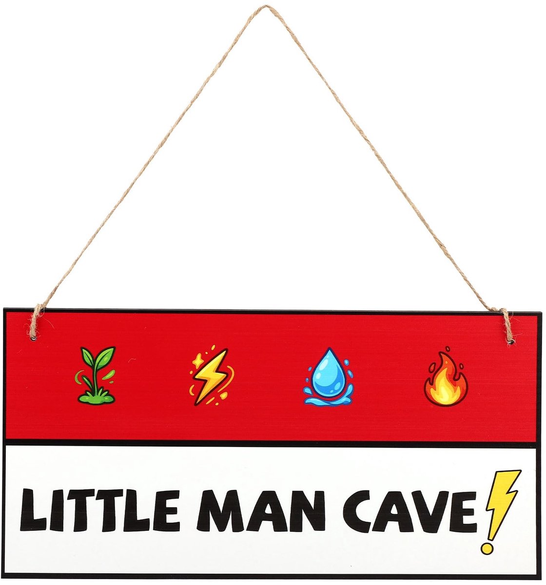 Dailygoods- Deurbordje Houten Decoratie - Deurbordje Kamer - Deurbordje Feest - Deurbordje Cartoon - Deurbordje Rood/Wit - 30x15 cm - Deurdecoratie