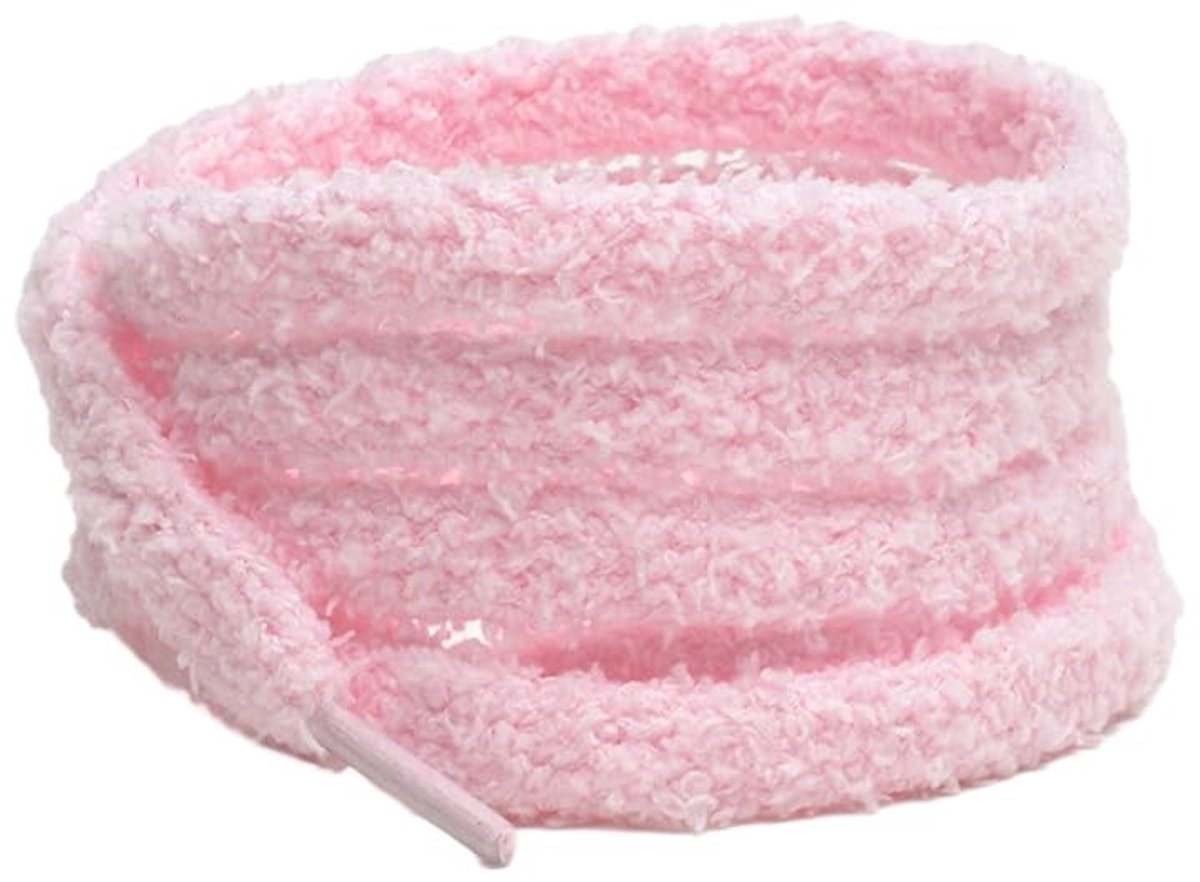 Dailygoods - Pluche Veters - Scheurvaste Schoenveters - Roze - Vervangende Veters voor Sportschoenen - 100 cm - Geschikt voor Herenschoenen en Damessc...