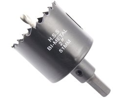 Dailygoods - Crown Saw - Bi-Metal Hole Cutter - Robuust en herbruikbaar - 51 mm - Geschikt voor hout en kunststof - Circular Saw Head
