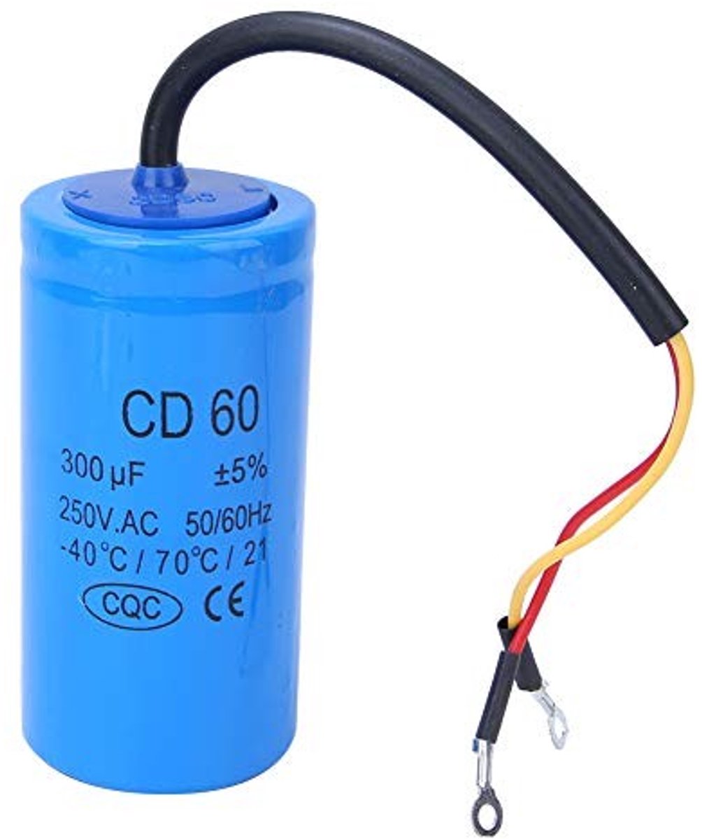Dailygoods - Run-condensator CD60 - Schakelcondensator 300uf - Geschikt voor huishoudelijke apparaten - 250V - Explosieveilige Accessoires - 40°C/70°C
