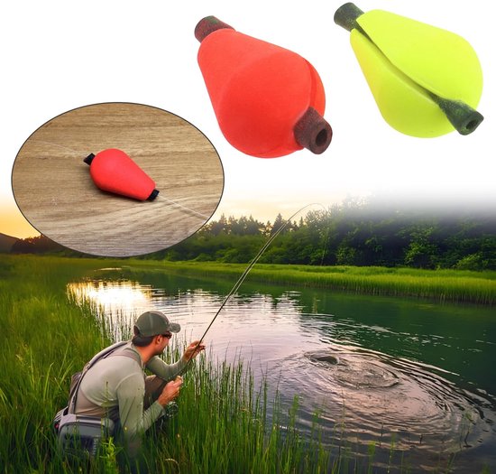 Dailygoods- Bobber 20 Stuks - Float Foam Vliegvissen - Fluorescerend Geel/Oranje Rood - Schuim - Cliptype - Duurzaam Materiaal - Vissignaal van Dailygoods — afbeelding 4
