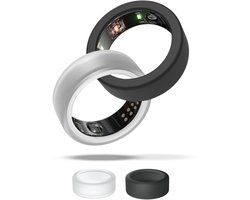 Dailygoods - Smart Ring Cover - Siliconen Ringbeschermer - Premium Kwaliteit - Zwart en Wit - Anti-Kras - Geschikt voor Oura Ring Gen 3 - 2 Pac