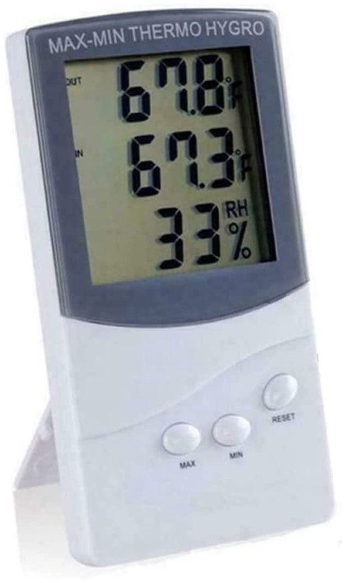 Dailygoods - Digitale Vochtigheid Meter - Thermometer Hygrometer - Max/Min Opname - LCD Scherm - Indoor Outdoor - Thuiskantoor - Elektronische Tempera...