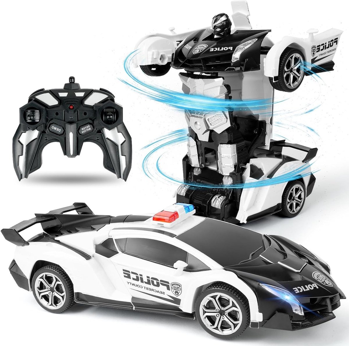 2-in-1 Transformer RC Auto, Op afstand bestuurbare Raceauto 1:18 met Licht en Geluid, Speelgoed voor Kinderen van 6-12 Jaar, Perfect voor Avontuurlijke Spelletjes