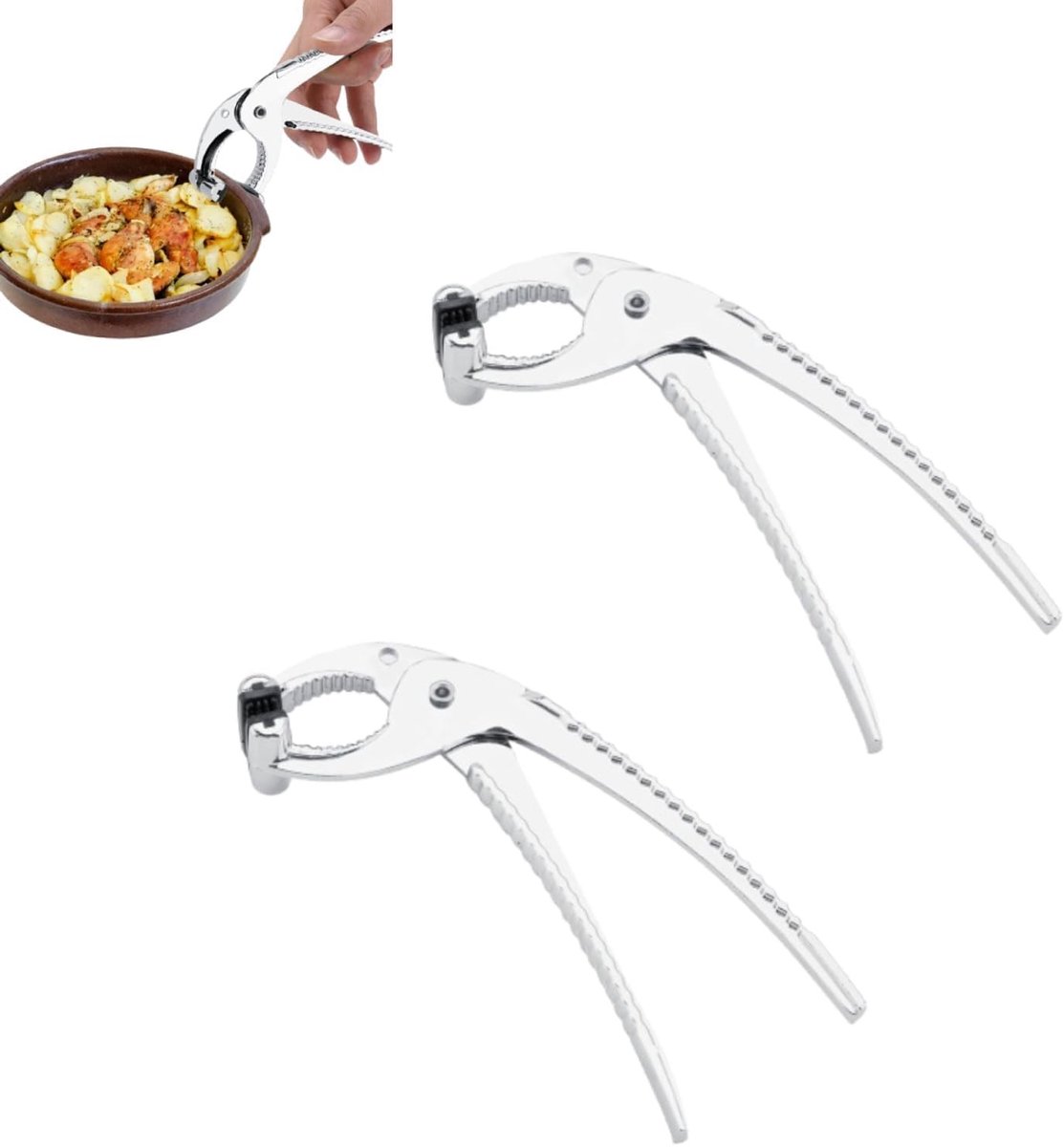 Dailygoods- Koken Tangen Roestvrij Staal - Antiverbranding Tangen - Oven Clip - Pot Lifters - Bakplaat Grabber - Lichtgewicht Handvat - Keukenhulp