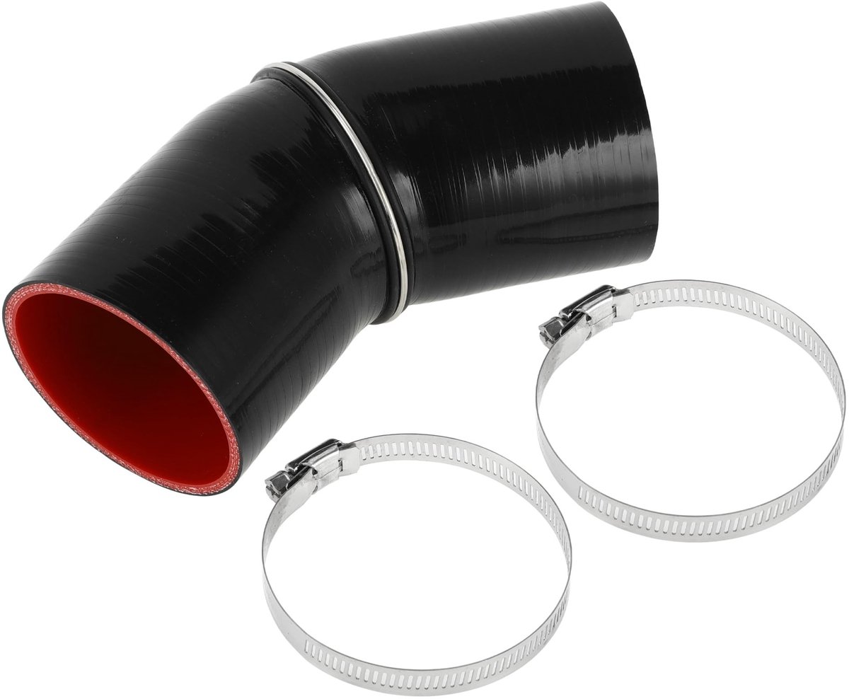 Dailygoods- Koelvloeistofslang 80 mm - Siliconen - 90 mm lengte - 45 graden - Zwart/Rood - Hoge temperatuurbestendigheid - Meerlaags weefsel - Siliconenslang