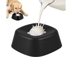 Likmat voor honden, geschikt voor honden die langzaam vloeibaar en nat voer eten - antislip speeltje voor bouillon en yoghurt - geschikt voor grote - middelgrote en kleine honden en puppy's - zwart