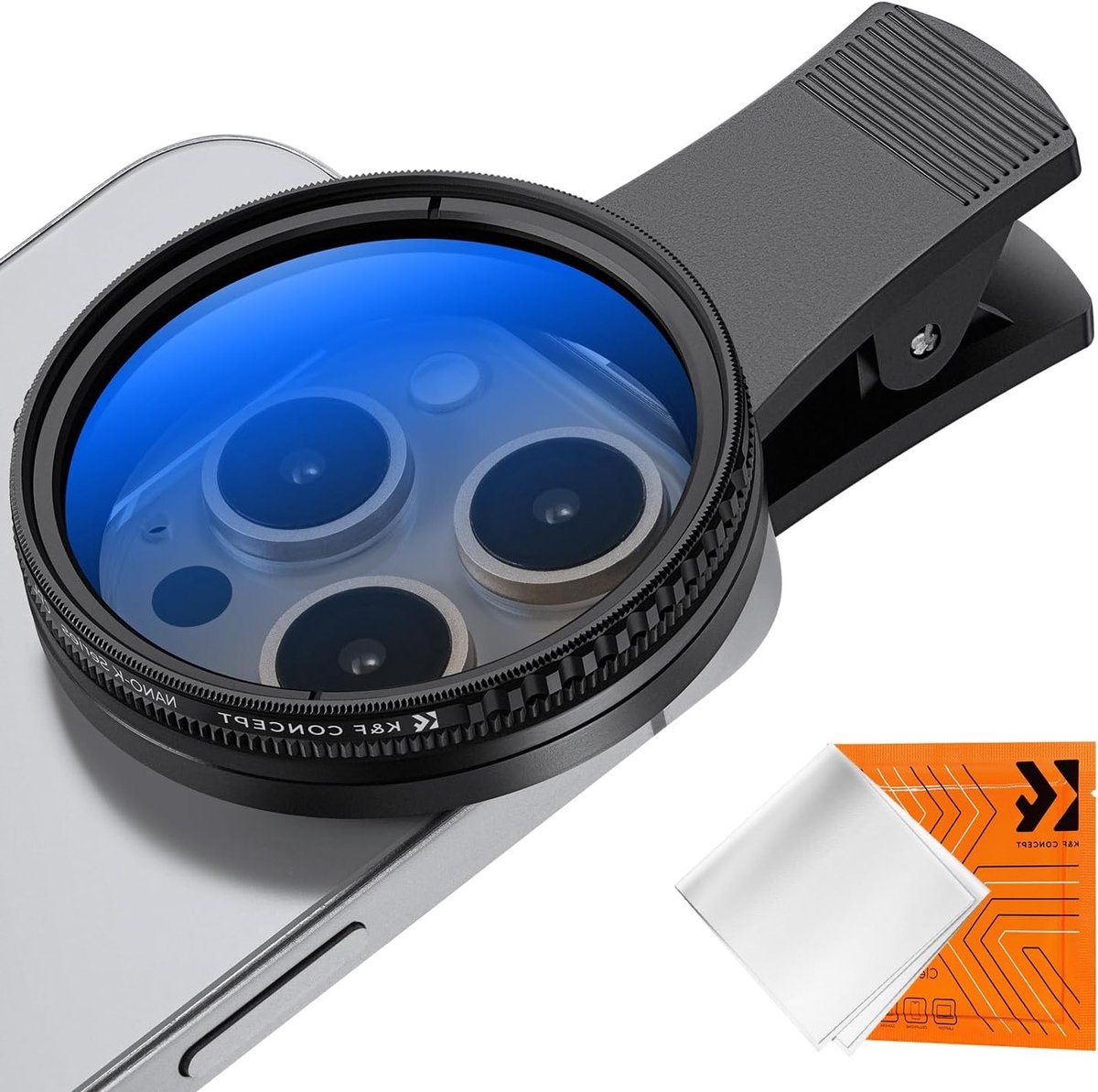 52mm Clip-on Polariserend Circulair Filter voor Mobiele Telefoon, CPL Lensfilter Geschikt voor iPhone 15 Pro Max, 14, 13, 12, 11 en Andere Smartphones