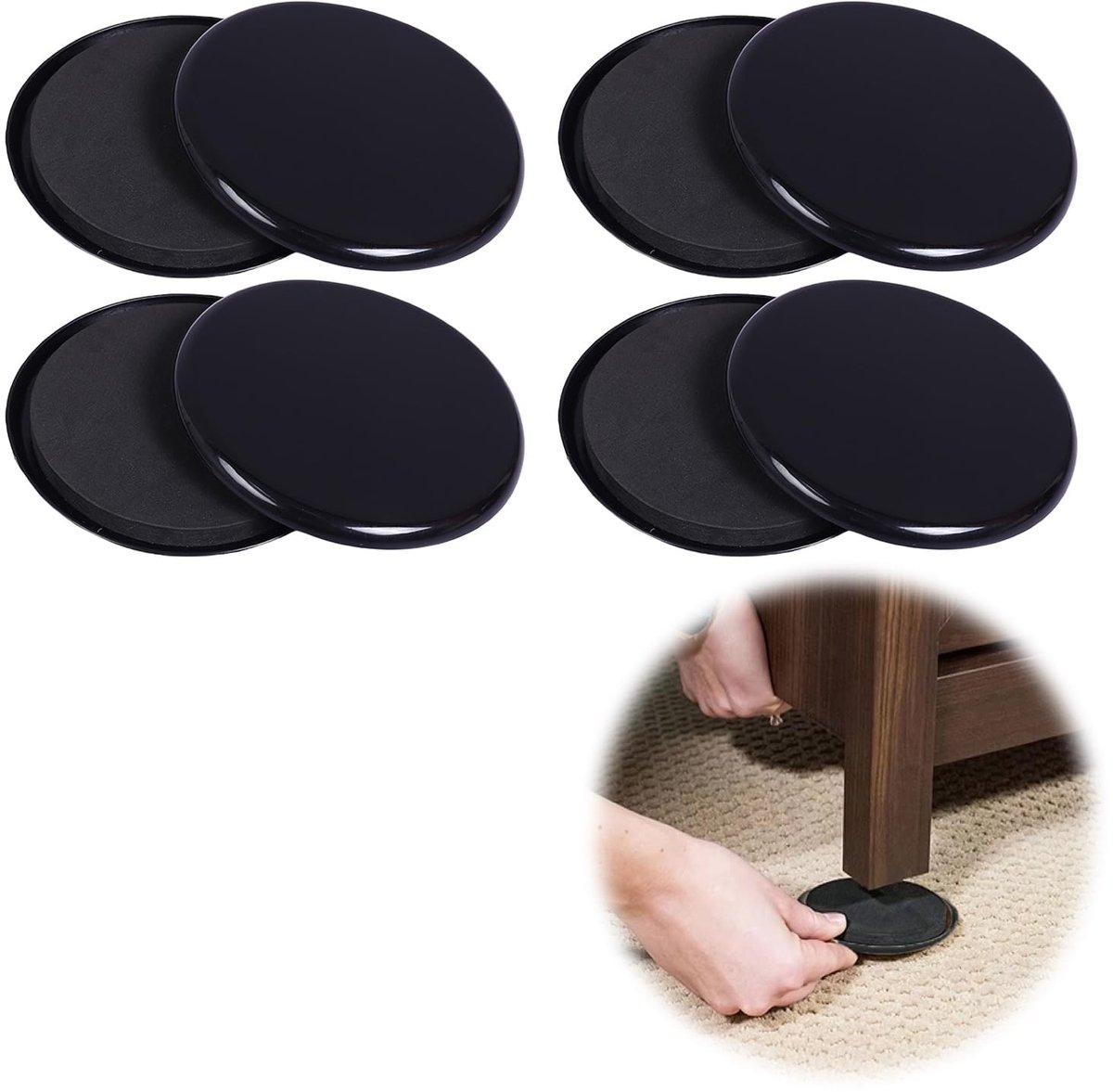Dailygoods- Meubelschuifregelaar 89mm - 8 Stuks - Herbruikbaar - Duurzaam - EVA-Materiaal