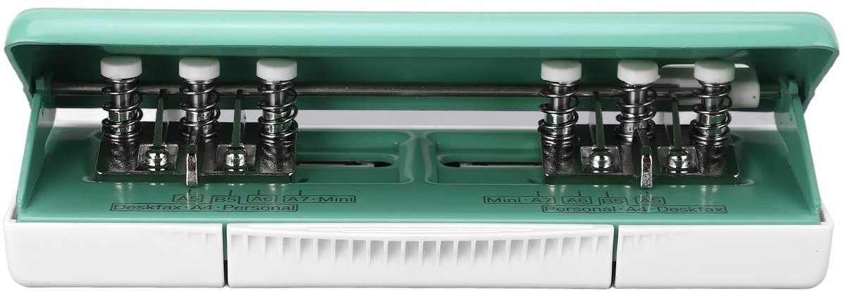 Dailygoods- Papierperforator 6-gaats - Verstelbare Afstand - A4/A5/B5/A6/A7 - 10 Vellen Capaciteit - School/Kantoor - Nauwkeurige Positionering - Ponsmachine
