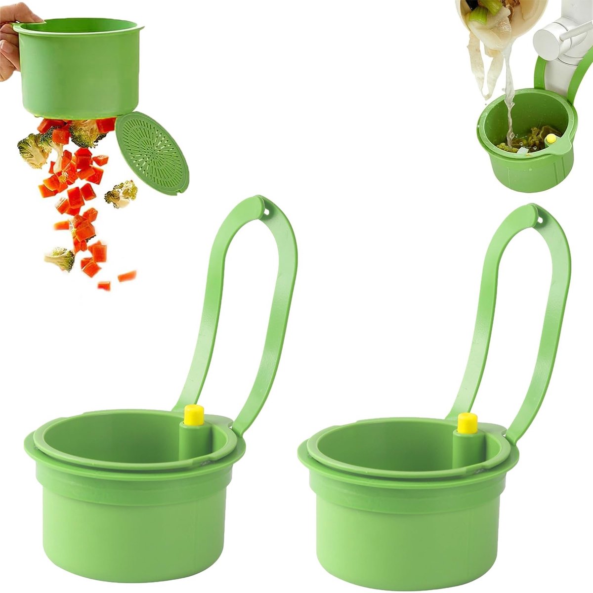 Dailygoods- Afdruiprek - 2 Stuks - Afneembaar - Gootsteen Zeef - Keukenspoelbak - Ideaal voor Wassen en Bewaren van Keukengerei - Gootsteenzeef
