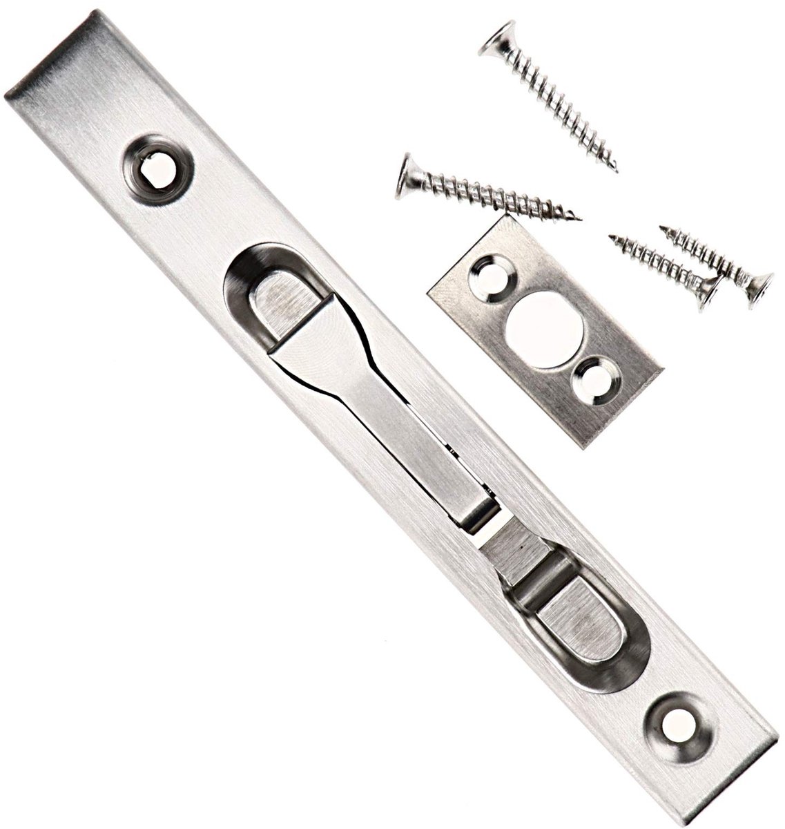 Dailygoods- Deurslot Beveiliging - Flush Bout - Roestvrij Staal - 150 mm - Eenvoudig te Monteren - Thuisveiligheid - Deurbeslag