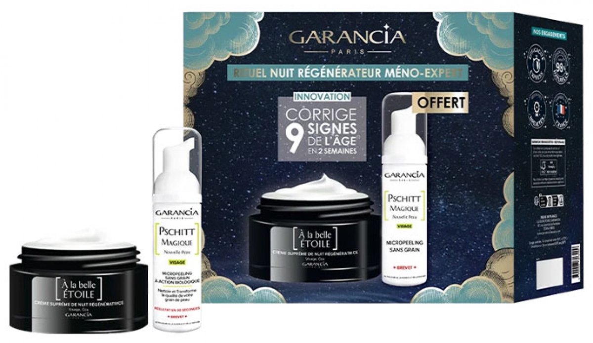 Garancia Meno-Expert À la Belle Étoile Crème Suprême de Nuit 40 ml + Pschitt Magique Nouvelle Peau 30 ml cadeau