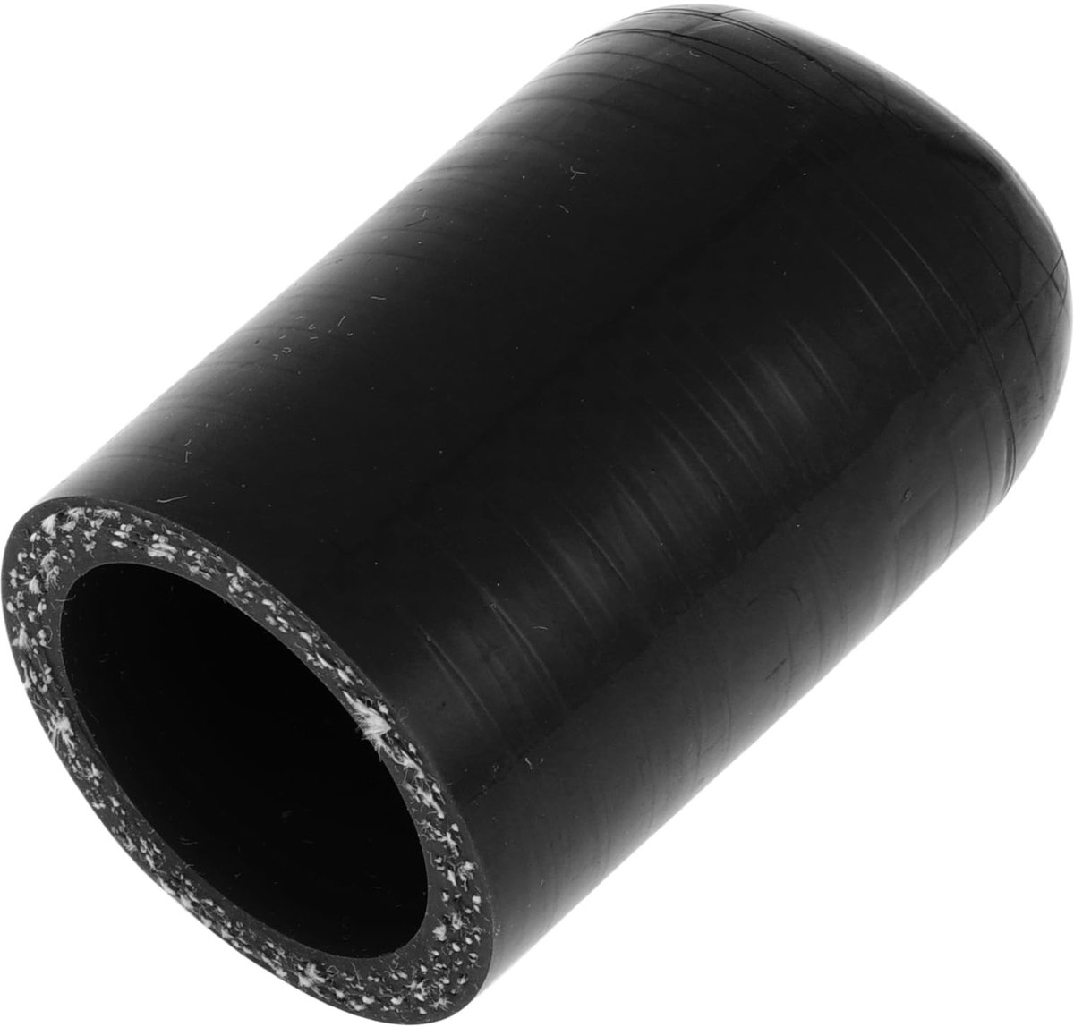Dailygoods- Siliconen Slang - Zwarte Eindkap - Binnendiameter 28 mm - Lengte 50 mm - Meerlaags Weefsel - Temperatuurbestendig tot 300 °C - Slangafsluiter