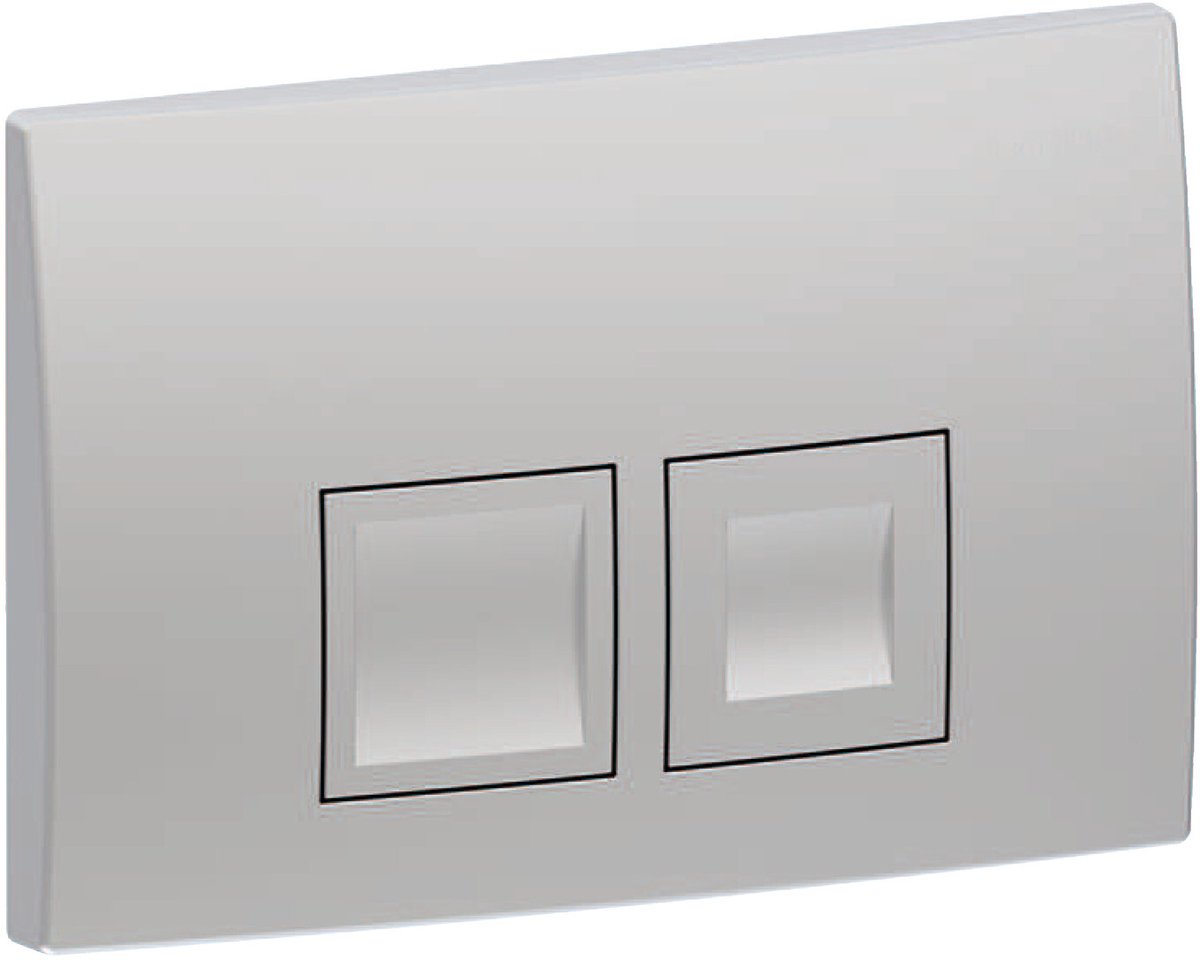 Geberit Delta25 bedieningsplaat - 2-toets spoeling - rechthoekige knoppen - dualflush - mat chroom