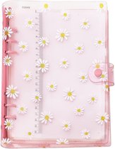 Hervulbaar Bloemenborduur Dagboek – A5, 6-ring, 180 Blanco Pagina’s, Met Ritsvakken, Blauw, Ideaal Als Reisdagboek, Planner Of Cadeau Voor Vriendin