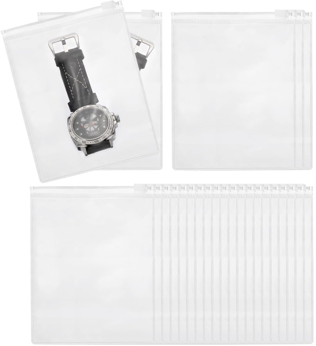 JHUBERS- Sieradentassen 25 Stuks - Doorzichtige Zakjes - PVC - Anti-Oxidatie - Klein - 6,3"x4,3" - Voor Oorbellen/Kettingen/Armbanden - Opbergzakjes