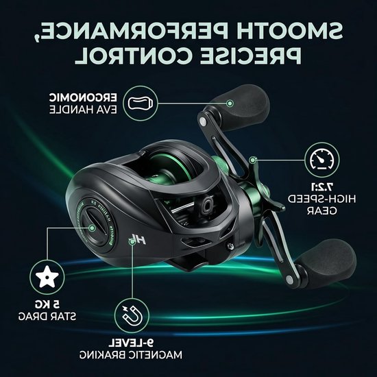EVA Spinning Reel voor Links en Rechts, Metalen Baitcasting Hengelaccessoire voor Vissen en Sportvisserij van EVA. — afbeelding 4