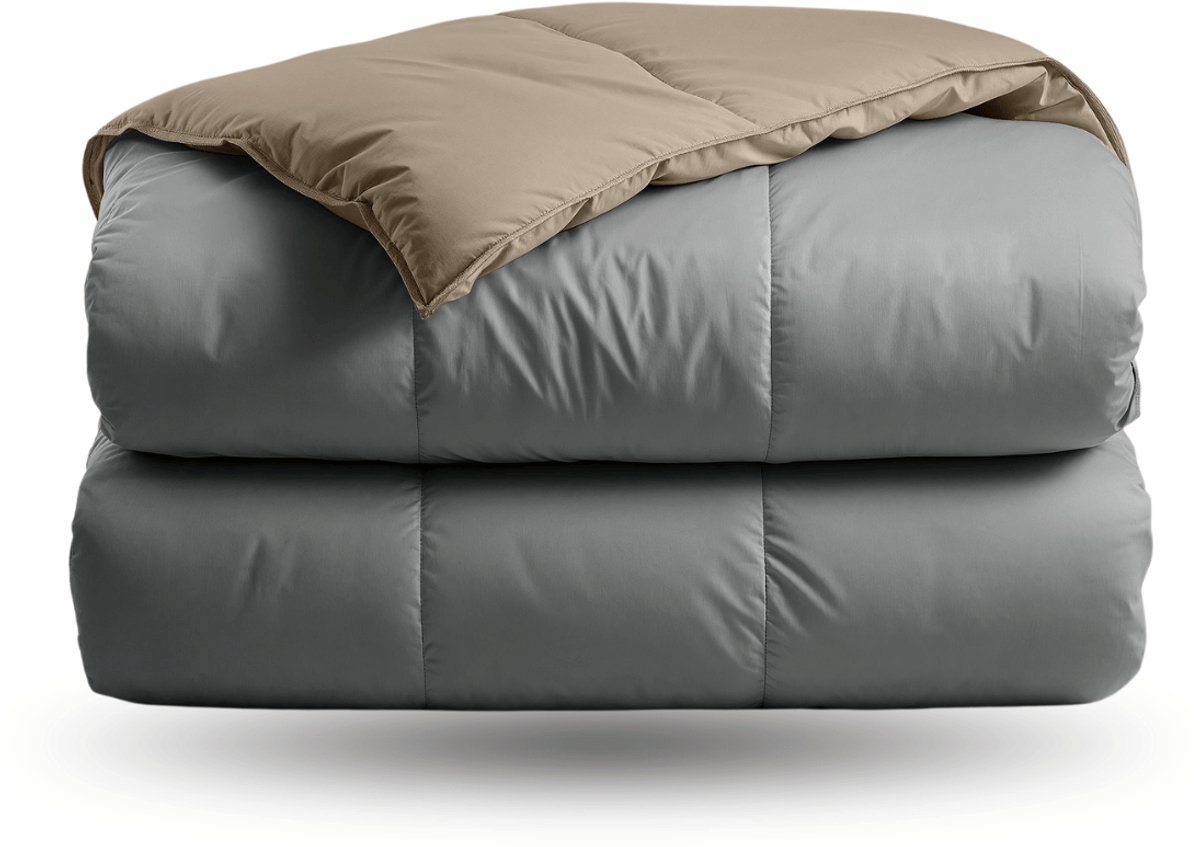 Zelesta Deluxe Duo Dream Anthracite & Taupe 240x200 - Dekbed zonder overtrek - Eco Cloud vulling - Wasbaar hoesloos dekbed - Vaste overtrek - Percal katoen dekbed - All Year Winterdekbed & Zomerdekbed