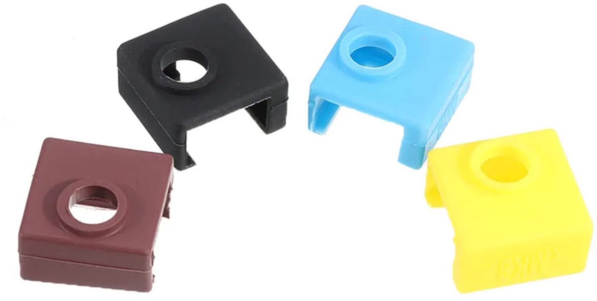 Dailygoods- Siliconen Cover 4 Stuks - Verwarming Blok - Extruder Isolatie - Temperatuurstabiliteit - 3D-printer Compatibel - Langdurige Bescherming - Verwarmingsblokhoes