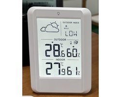 LIORQUE Indoor and outdoor weather station, thermometer, hygrometer with outdoor sensor, LCD display with backlight, temperature, humidity, weather forecast