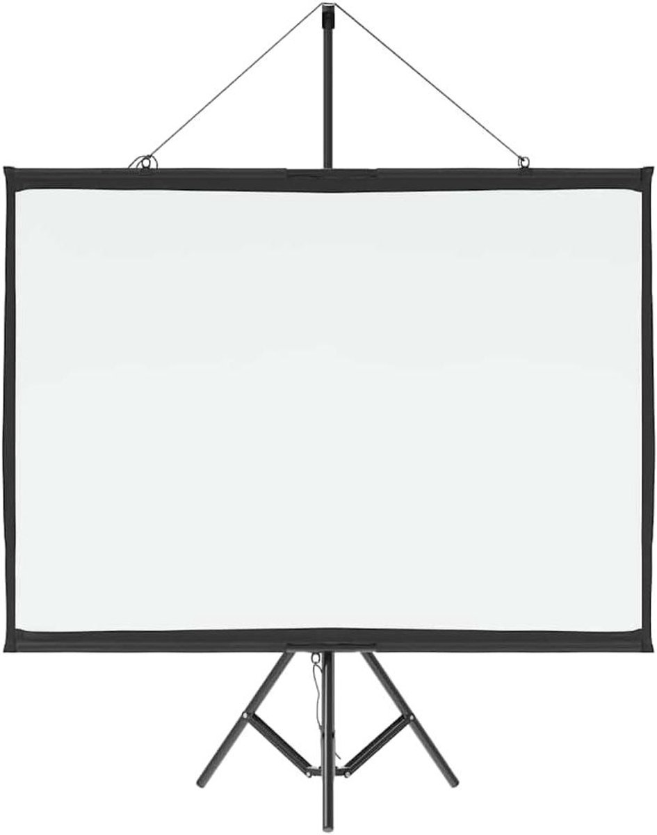 Projectiescherm met statief - Rolscherm presentatiewand - Thuisbioscoop filmavond - Verbeterde kijkervaring - 127 cm diagonaal - Mat wit