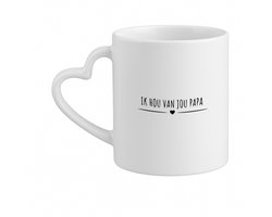 Hacebo® - ik hou van jou papa koffiebeker met hart oor wit - Papa - cadeau papa - thee mok - koffie beker - Vaderdag - Leuk cadeau voor je papa om te geven - verjaardag papa - koffiemok - 330 ML