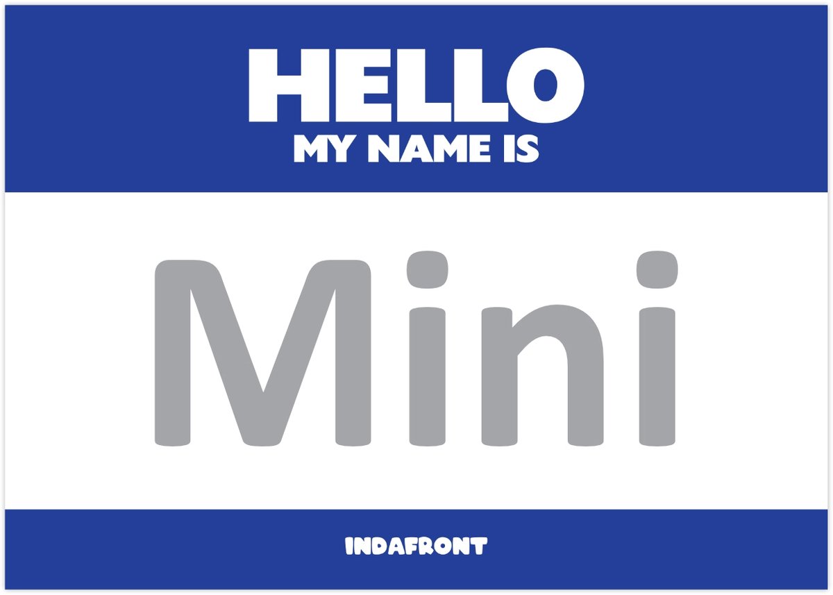 Hello My Name is Mini Stickers Blauw - 50 Stuks